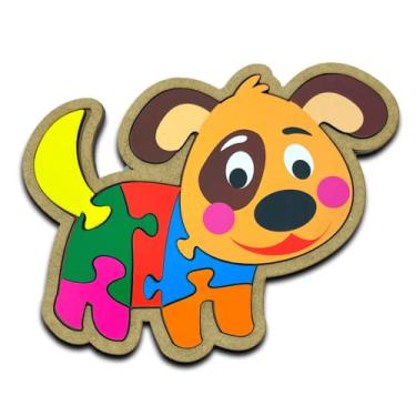 Imagem de Quebra cabeça Cachorro Animais Infantil Brinquedo Educativo