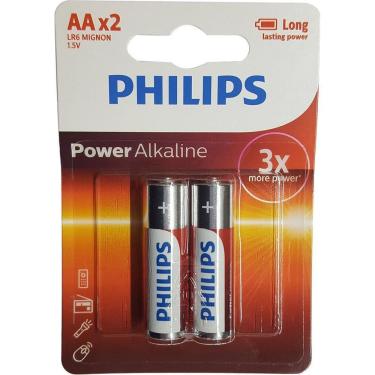 Imagem de Kit 10 Cartelas De Bateria 2Aa 1,5V Philips Com 2 Unidades