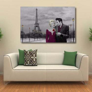 Imagem de Quadro Decorativo Marilyn Monroe e Elvis Presley - Tela em T
