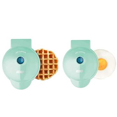 Imagem de DASH Mini Maker Waffle + Chapa de Chapa + Ferro Waffle – Aqua