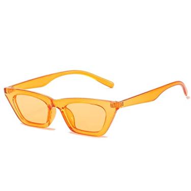 Imagem de Óculos de sol retrô olho de gato feminino vintage cateye óculos de sol feminino moda tons de cor para mulheres lentes de sol mujer, 7, china