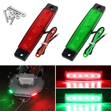 Imagem de Shangyuan Luzes de navegação, luzes LED popa, luzes de tira marítimas para luzes de barco, arco e popa, luzes de caiaque, DC 12V 2 peças (vermelho e verde)