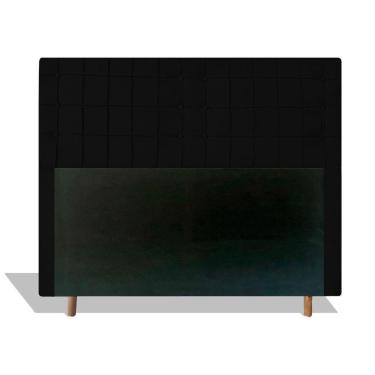 Imagem de Cabeceira Estofada Paris 90cm Cama Box Solteiro Suede Preto