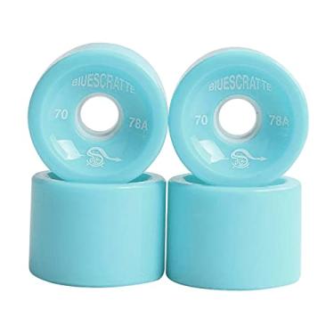 Imagem de Menolana 4 peças 78A PU Rodas para Skate, Skate Rua Longboard Rodas Rolo para Rua, Park Rough Ground, Azul Claro
