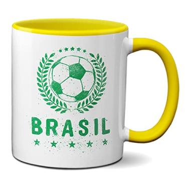 Imagem de Caneca Futebol Brasileiro Jogo Do Brasil Bola De Futebol (Amarela)