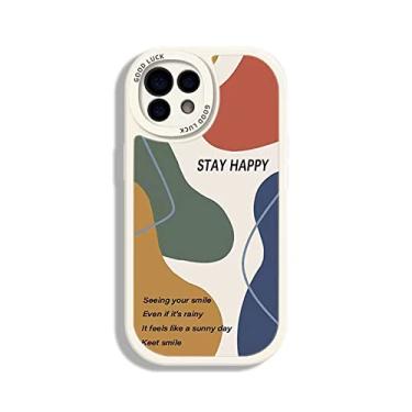 Imagem de Capa de telefone branca para iPhone 14 Pro max TPU macio cobertura total padrão sorridente resistente a quedas para iPhone 11 13 12 Pro Max Mini XS XR 7 8 Plus SE2 capa de telefone (iPhone14 Pro, A04)