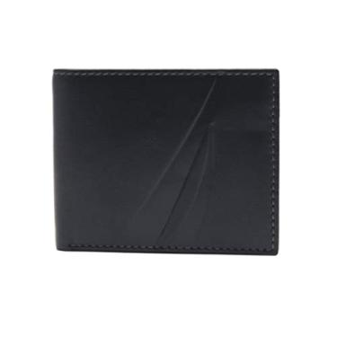 Imagem de Nautica Carteira masculina de couro legítimo com proteção de dados RFID, Preto, tamanho �nico