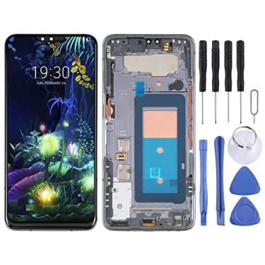 Imagem de LCD Screen and Digitizer Full Assembly With Frame for LG V50 ThinQ 5G LM-V500 LM-V500N LM-V500EM LM-V500XM LM-V450PM LM-V450(Black)
