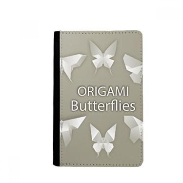 Imagem de Porta-passaporte branco abstrato borboleta padrão origami porta-passaporte Notecase Burse capa carteira porta-cartão, Multicolor