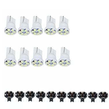 Imagem de Lâmpada LED T10 194 168, 2825 T10 W5W 6SMD branca automotiva, medidor de painel de instrumentos, luz de mapa, luz de porta, luz de cortesia, luz de placa de carro, pacote com 10