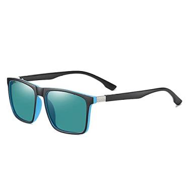 Imagem de Óculos de sol polarizados design masculino feminino verão driver tons lente colorida quadrada óculos de sol vintage armação ultraleve, C142 preto verde, tamanho único