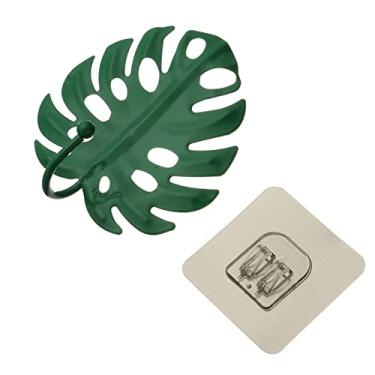 Imagem de KIZQYN Ganchos de casaco de parede saco de guarda-roupa cabide folhas forma jóias pendurado gancho de ferro decoração de parede folha gancho de chave ferramentas de rack de cozinha rack de casaco montado na parede (cor: 3)