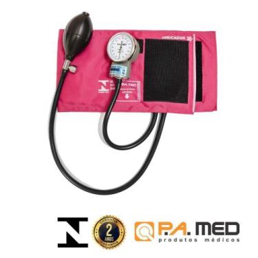 Imagem de Aparelho Pressão Esfigmomanômetro Rosa Com Garantia Pamed - P.A. Med