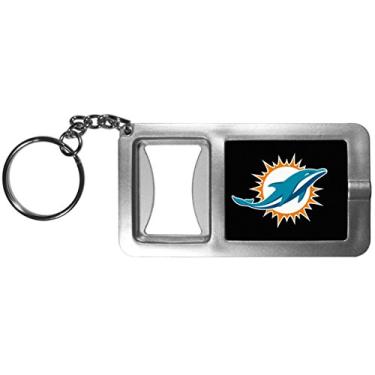 Imagem de Chaveiro NFL Siskiyou Sports Fan Shop Miami Dolphins lanterna com abridor de garrafa tamanho único preto
