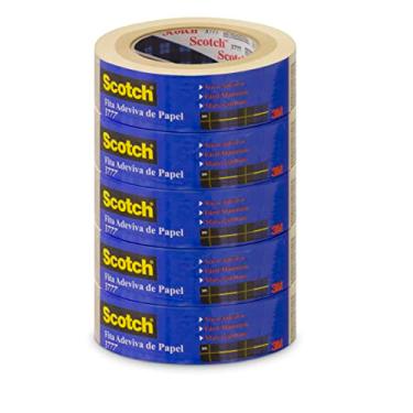 Imagem de Scotch, 3M, Fita de Empacotamento, Papel Liso, Marrom, 36mm x 50m, 5 rolos