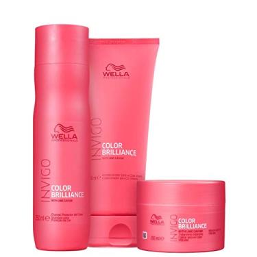 Imagem de Kit Shampoo 250Ml Condiconador 200Ml E Mascara 150Ml Invigo Color Brilliance Wella Professional