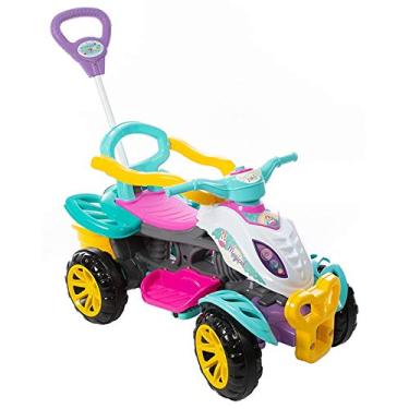 Imagem de Quadriciclo Carrinho De Passeio/Pedal Infantil Com Empurrador Criança - Menina - Maral