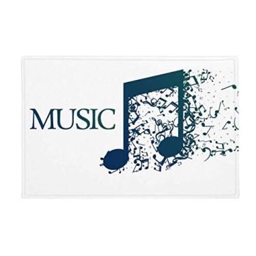 Imagem de DIYthinker Flappg Blue Music Mim Tapete Branco Antiderrapante para Banheiro Cozinha 40,64 x 60,96 cm