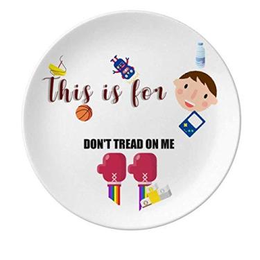 Imagem de Placa de porcelana Don't Tread On Me Jantar Redonda Prato Boy Man