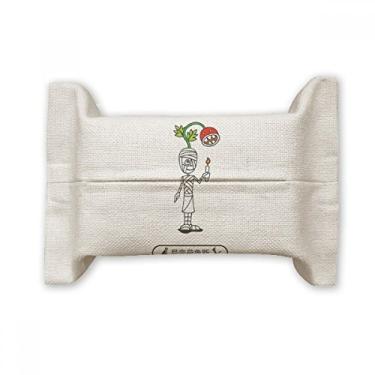 Imagem de Egypt Mummy Halloween Mutation Horus Suporte de capa de papel para lenços faciais Bolsa de linho de algodão