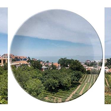 Imagem de Country Pastoral House Prato Decorativo de Porcelana Salver Prato de Jantar