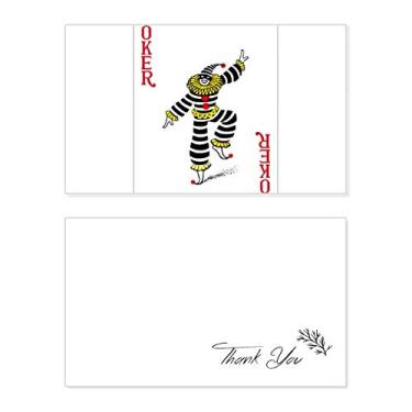 Imagem de Coringa vermelho com estampa de cartas de agradecimento cartão de aniversário comemorações casamento agradecimento