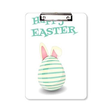 Imagem de Bloco de notas Happy Easter Religion Festival Egg Stripe Prancheta para escrever A4