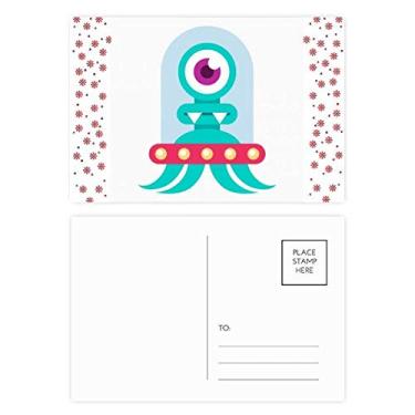 Imagem de Cartão postal Alien Monster Cyclops Natal Natal Flor Celebração Cartão Bênção