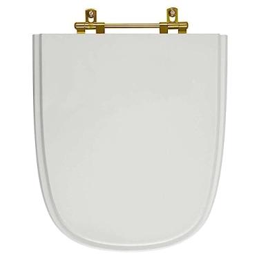 Imagem de Assento Sanitário Ibiza Cinza Platina para vaso Incepa Com Ferragem Dourada