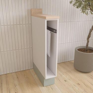 Imagem de Balcão Toalheiro 15cm Arizona CabeCasa MadeiraMadeira Branco/Menta