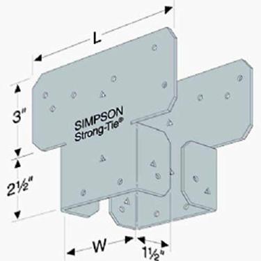 Imagem de Simpson Strong Tie AC4Z ZMAX Boné de poste ajustável galvanizado calibre 18