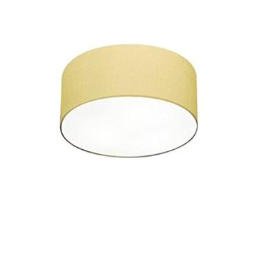 Imagem de Plafon Cilíndrico Cúpula Tecido 30x12 cm, Vivare Iluminação, Plafon3010 LA, Algodão Cru, Pequeno