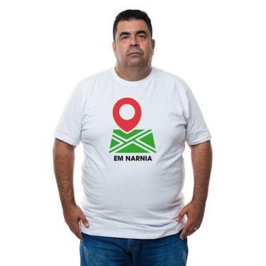 Imagem de Camiseta Masculina Plus Size Algodao Manga Curta Frase Localizaçao Em