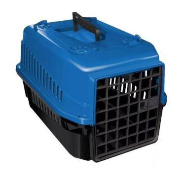 Imagem de Caixa De Transporte N3 Para Cães E Gatos Grande Azul Pet Viagem - Mecp