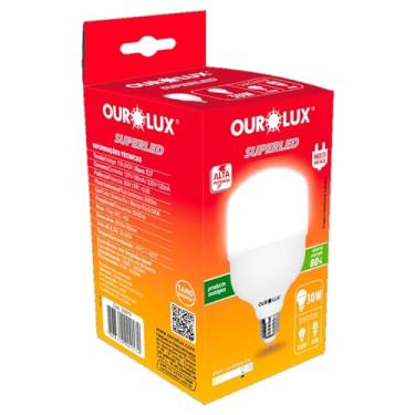 Imagem de Lâmpada LED 30W Ourolux Superled Alta Potência Bulbo T Bivolt Base E27 110V 220V Multitensão 6500K Branco Frio