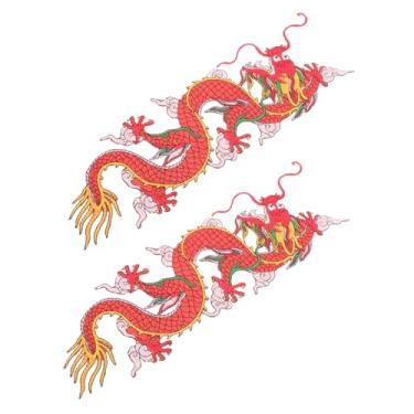 Imagem de NUOBESTY 2 Unidades Patch de pano em forma de dragão camiseta jaqueta patches de dragão costurados apliques de costura de dragão diy remendos de ferro delicados remendos de chapéu compactos