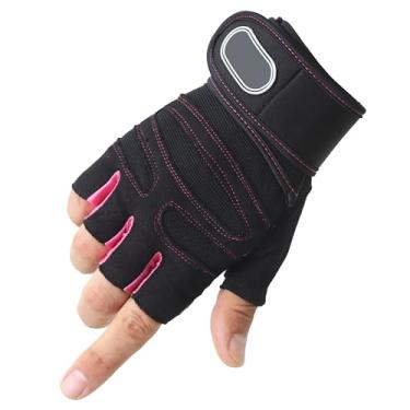 Imagem de Luva Masculina Crossfit Academia Musculação Com Munhequeira (Preta/Rosa, P)