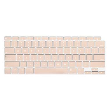 Imagem de MOSISO Capa de teclado compatível apenas com MacBook Air de 13 polegadas versão 2020 A2337 M1 A2179 tela Retina com Touch ID Backlit Magic Keyboard, película protetora de silicone impermeável, camel