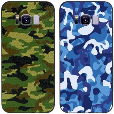 Imagem de 2 peças camuflagem impressa TPU gel silicone capa de telefone traseira para Samsung Galaxy todas as séries (Galaxy S8)