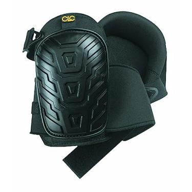 Imagem de CLC Custom Leathercraft 345 Joelheiras profissionais, almofada de gel de suporte, alças de neoprene respiráveis, bonés de tamanho grande para maior cobertura, ideal para jardinagem, piso, limpeza e construção, preto