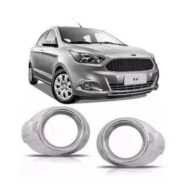 Imagem de Grade Moldura Milha Ka 2016 2017 2018 Cromado Com Furo Esquerdo