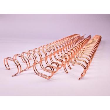 Imagem de Wire-o Para Encadernação 2x1 A4 5/8 para 120fls Agendas Planners Caderneta de Saúde Cadernos Livro do Bebe Com 10 Unidades 23 Anéis (Rose)