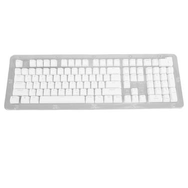 Imagem de Teclado Alemão de 108 Teclas, Teclado de Layout Personalizado Translúcido para Teclado Mecânico Completo Padrão de 108 Teclas e 61 64 68 84 87 96 98 100 104 (Branco)
