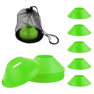 Imagem de XIHIRCD 25 peças de cones de futebol para treinamento esportivo, mini cones de futebol com bolsa de malha, brocas flexíveis de prática de agilidade, cones de plástico, para basquete, corrida,