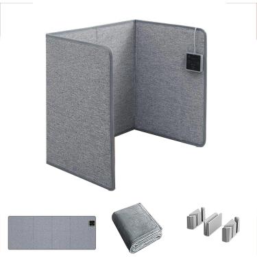 Imagem de Aquecedor elétrico portátil com termostato e temporizador Aquecedor de pés dobrável para escritório e casa Aquecedor de painel pessoal para pernas e pés Compacto e eficiente, C