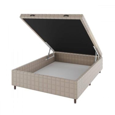 Imagem de Base de Cama Box Casal Vision com Baú Rústico/Palha - Vian