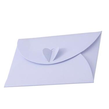 Imagem de 20 envelopes de vale-presente com fecho em forma de coração, mini envelopes fofos (9,9 x 6,9 cm) perfeitos para cartões de presente, cartas de amor, festa de saudação de casamento, festas e