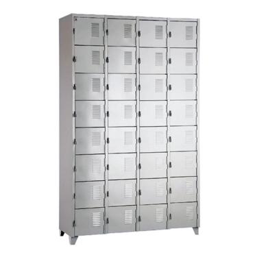 Imagem de Armário Roupeiro De Aço Vestiário Academia 32 Portas Locker Cinza com Chave