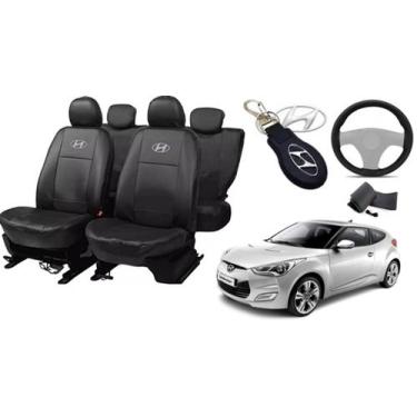 Imagem de Jogo Capas de Couro Hyundai Veloster 2012 + Capa de Volante + Chaveiro