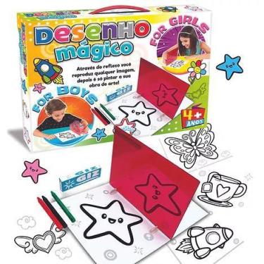 Imagem de Kit Desenho Copiar Desenhos Aprender 20 Desenhos E Giz - Big Star